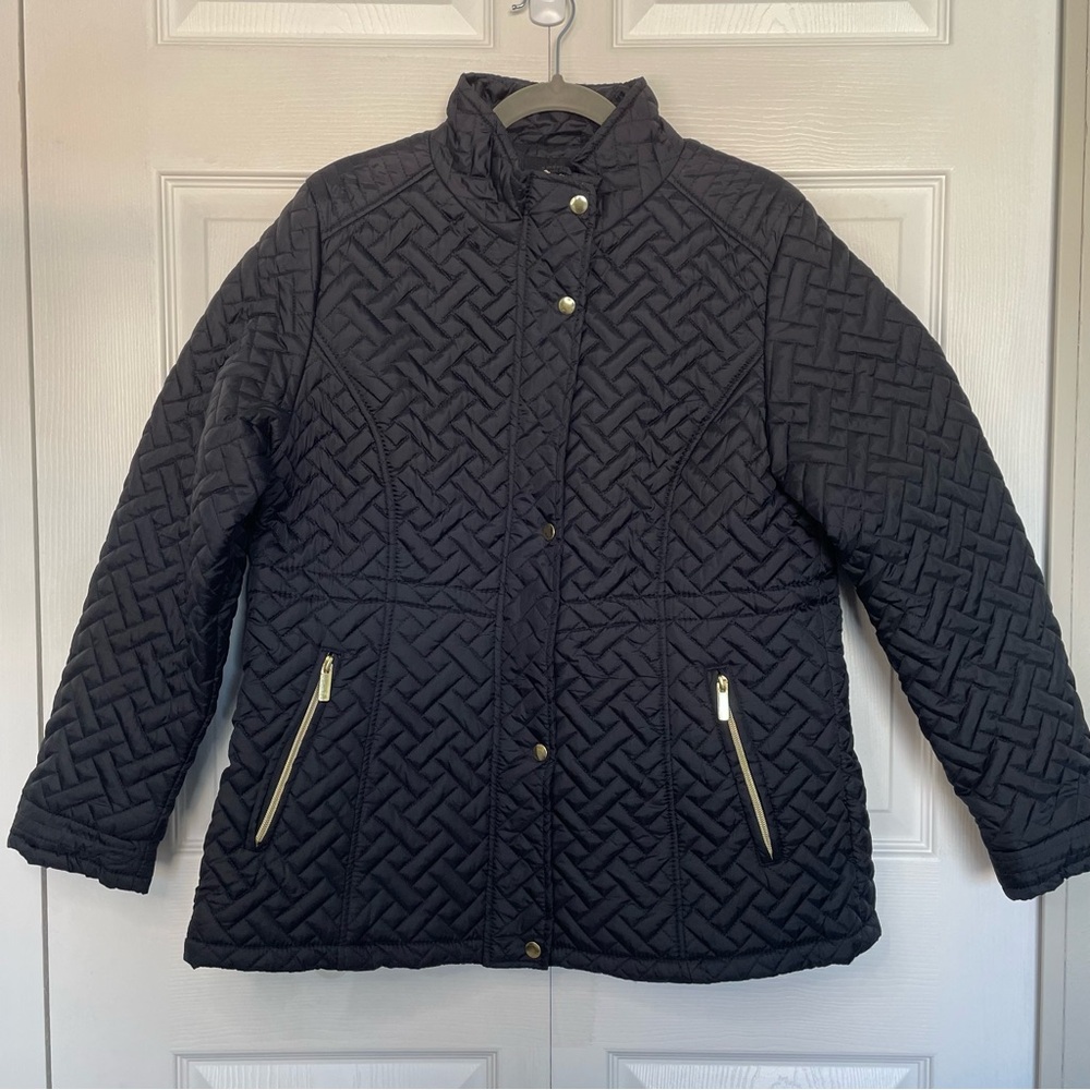 Bigchill Basket Weave Quilted Anorak, Black, Women’s Size L
